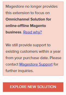 Announcement "Magestore no longer provides this Magento extension"