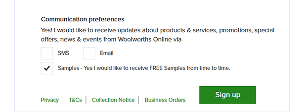 GDPR - Woolworth opt-in form