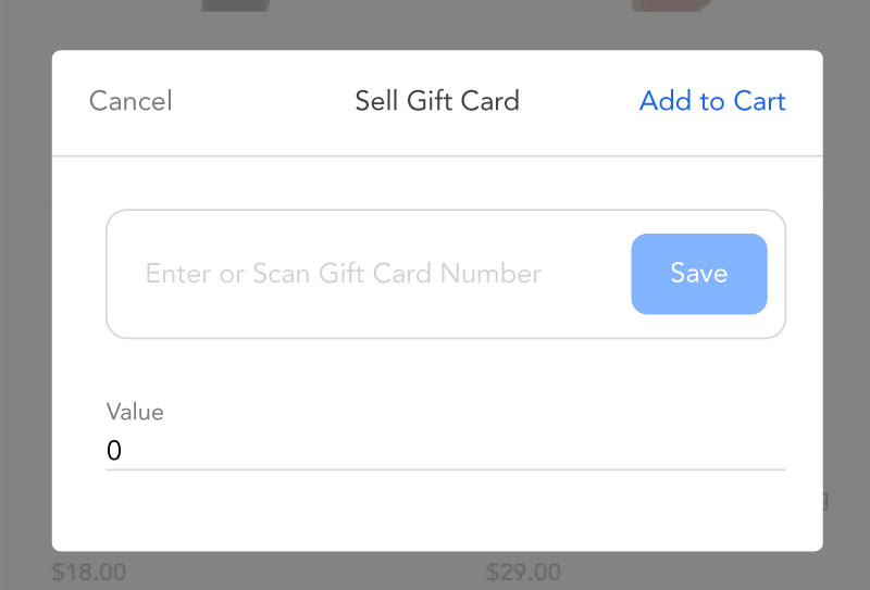 Update physical gift cards value on POS