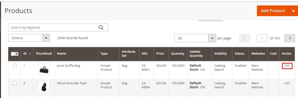 Adjust stock in Magento MSI using product catalog - edit product