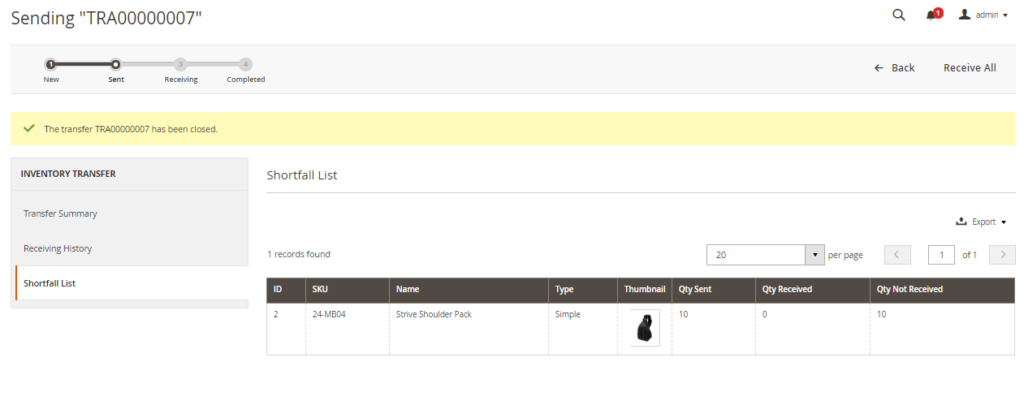 Shortfall list in Magento MSI by Magestore 