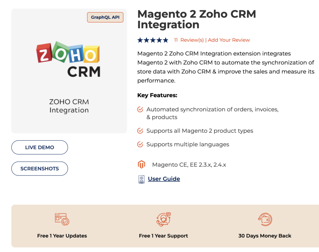 magento zoho crm by meetanshi