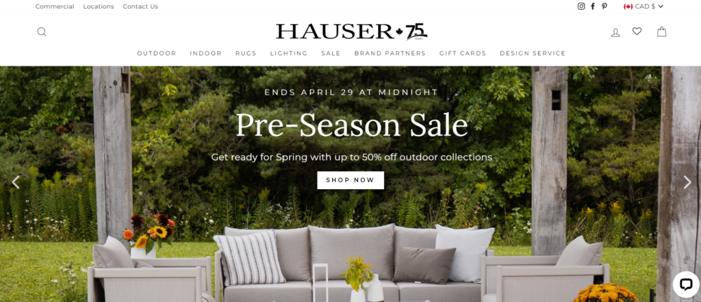 Hauser's website design