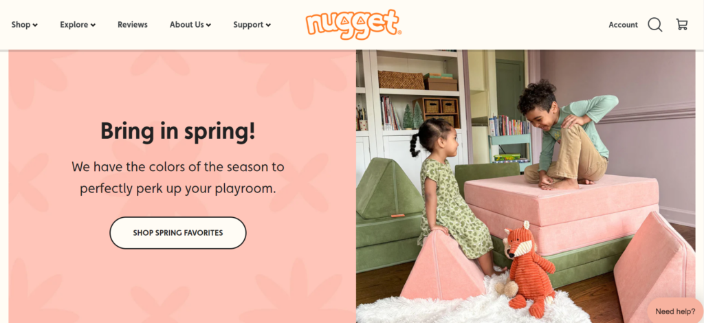 Nugget's website design