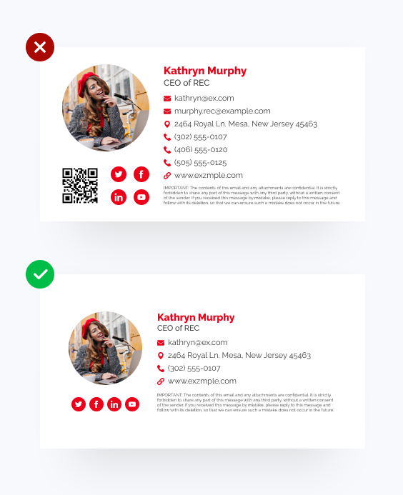 email signature right and wrong